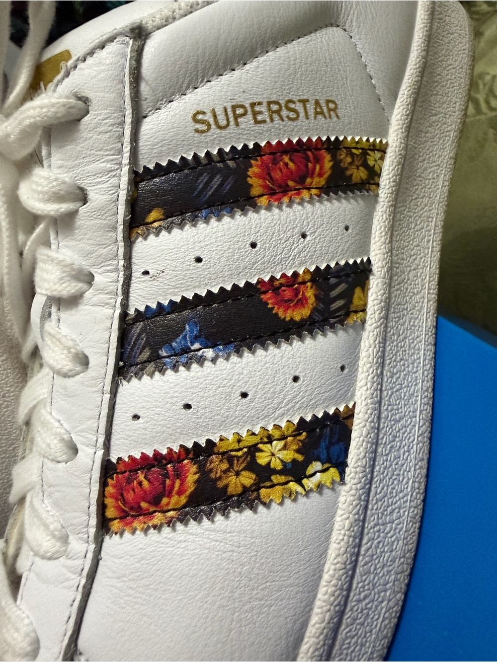 adidas White Sneakers with Floral Stripe Accents - Picture 3 of 9